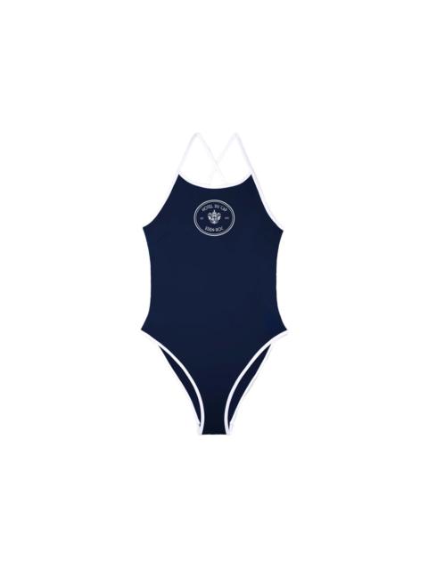 Sporty & Rich Eden Crest Bathing Suit Navy/White