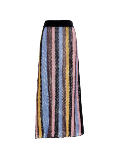 Cyprus striped crochet maxi skirt