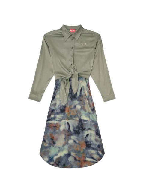 Elta tie-front midi dress