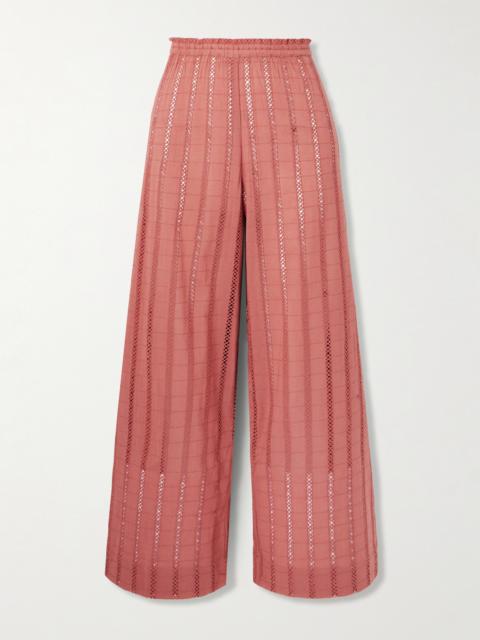 Otto Rouge Embroidered Cotton Pants