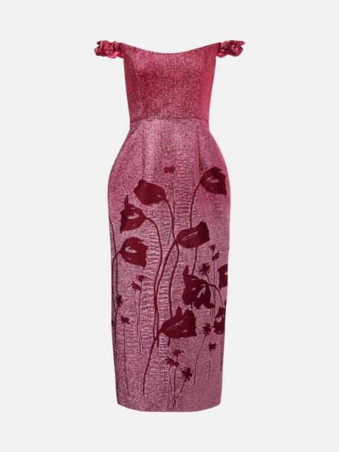 Amina floral lamé corset dress