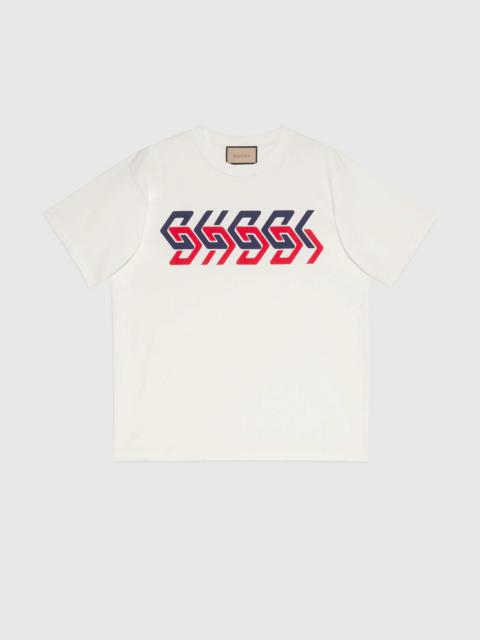 Cotton jersey T-shirt with Gucci mirror print