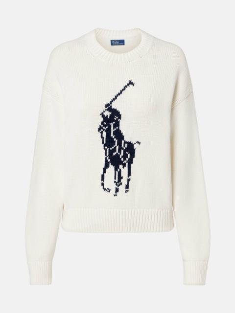 Big Pony intarsia cotton sweater