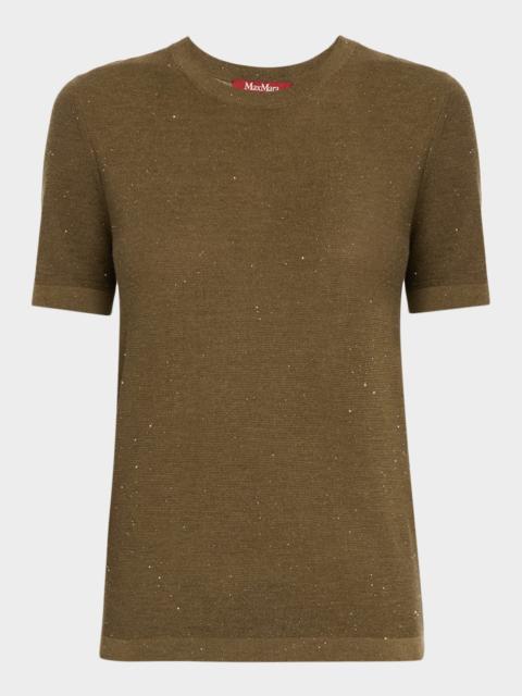 Sequin Silk-Wool Knit Sweater