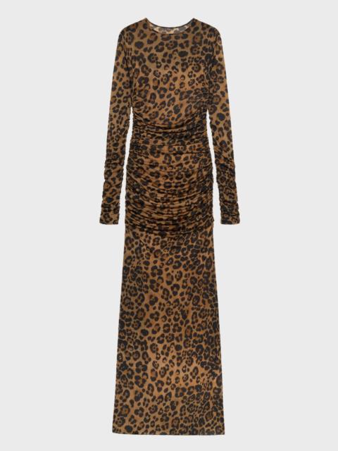 LONG SECOND-SKIN JERSEY DRESS WITH ANIMAL PRINT