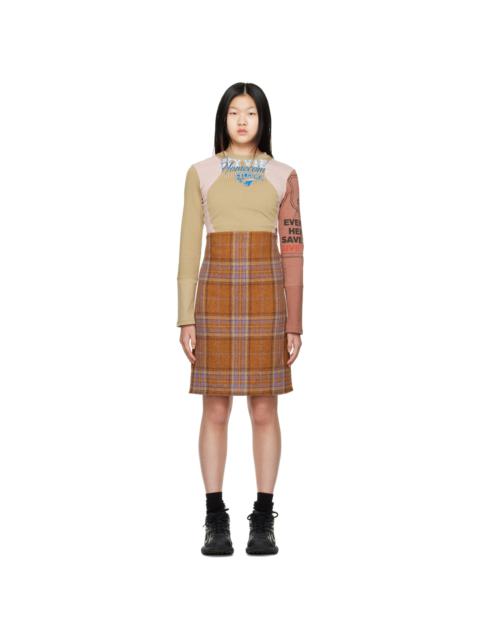 Orange Plaid Minidress