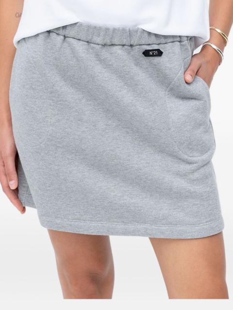 elasticated-waistband pocket mini skirt