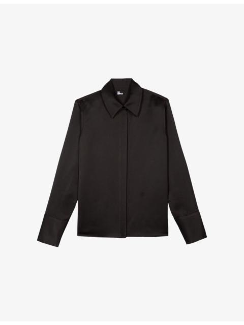 Long-Sleeved Satin Shirt