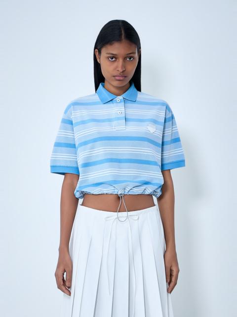 Striped Polo Shirt with Drawstring Hem