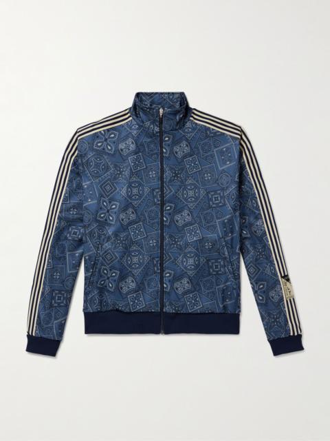 Cookie Bandana-Print Striped Shell Track Jacket Navy