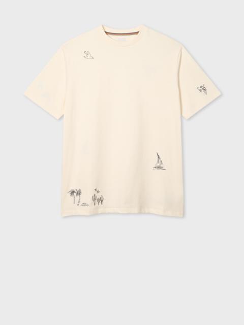 Ecru Embroidered T-Shirt