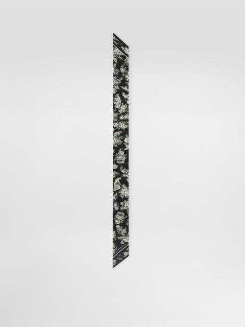 6x100 small flower bouquet-print silk twill bandeau