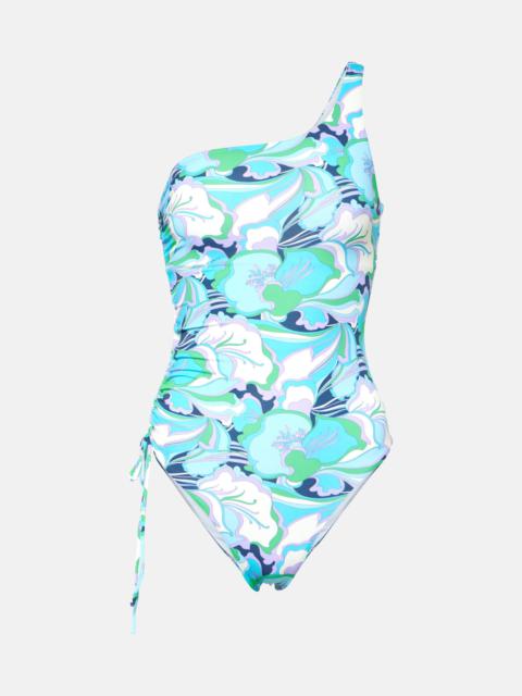 Bodrum one-shoulder floral swimsuit