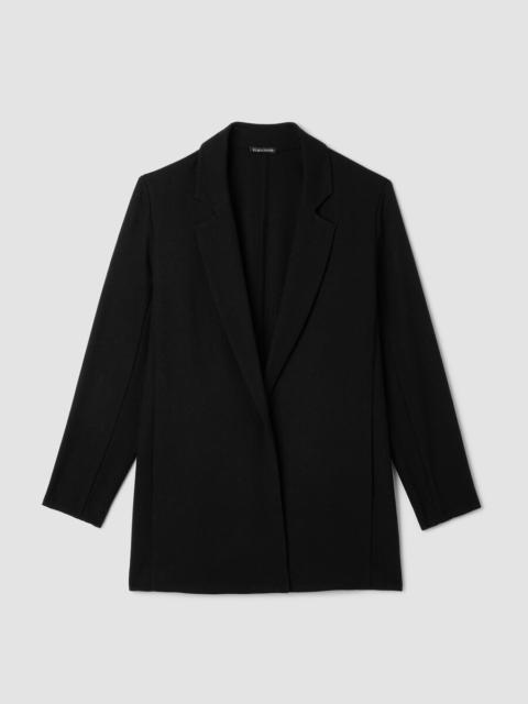 Stretch Wool Crepe Long Blazer