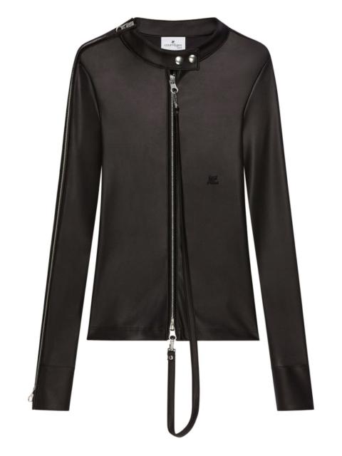zip-up biker jacket