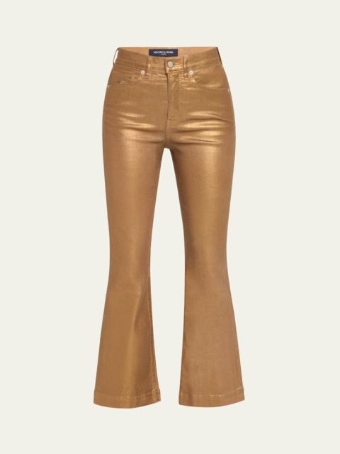 Carson Metallic Ankle Flare Jeans