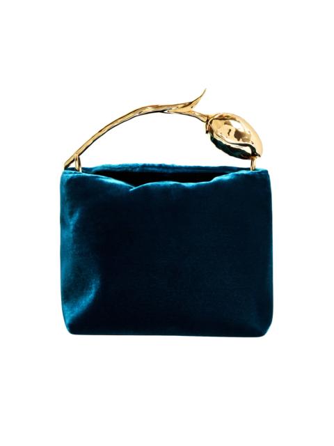 Mini Bloom Velvet Bag blue