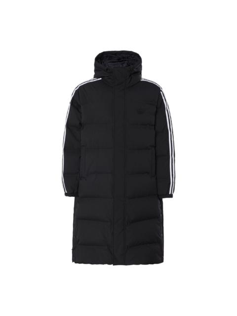 adidas Long Puffer Jacket Asia Sizing 'Black White' JD3749