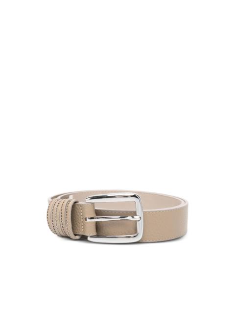 textured-leather buckle belt
