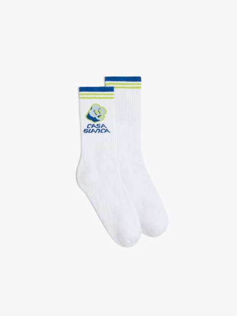 Blue CC Smile Socks | Casablanca Paris