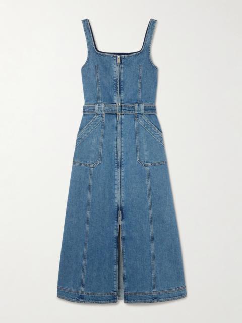 Manson Belted Denim Midi Dress