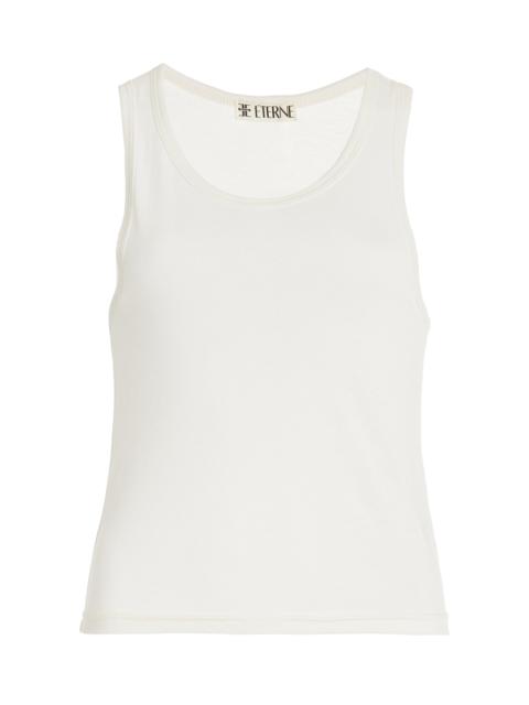 Fitted Cotton-Modal Jersey Tank Top ivory