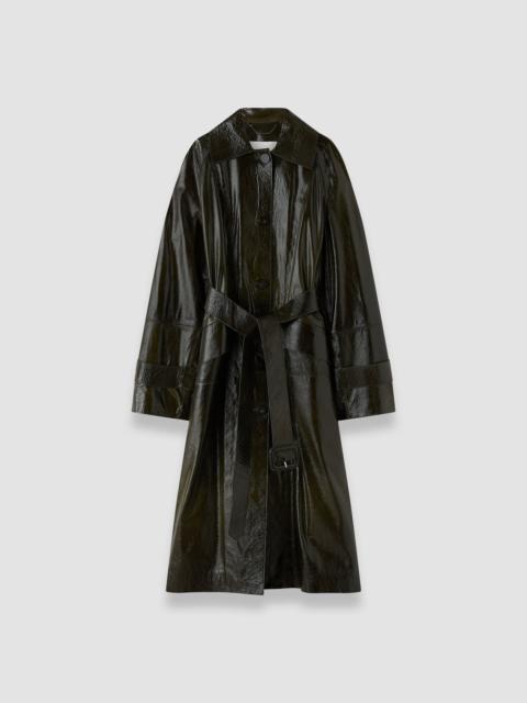 Zahia Textured Patent Leather Coat