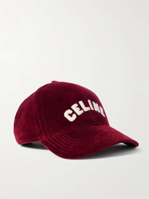 CELINE BASEBALL CAP 910972 IN RED CANVAS