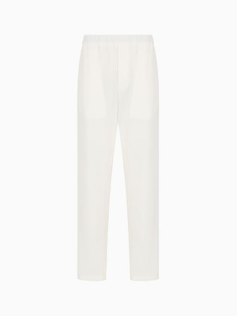 Technical waffle flat-front trousers
