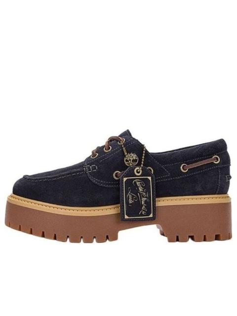 (WMNS) Timberland C.F. STEAD Indigo Suede Stone Street Platform Boat Shoes 'Dark Blue Suede' A62MZ