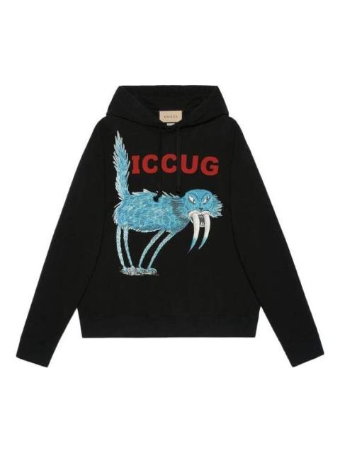 Sweatshirt with ICCUG animal print by Freya Hartas