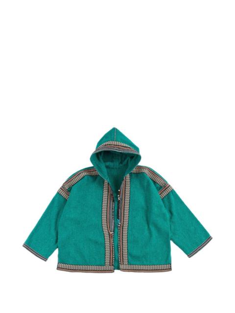Karen hooded patterned poncho