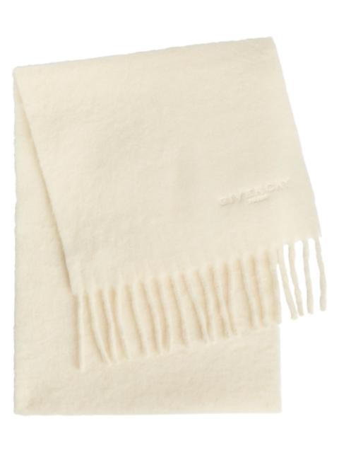 Givenchy Logo-embroidered Fringed Alpaca-blend Scarf