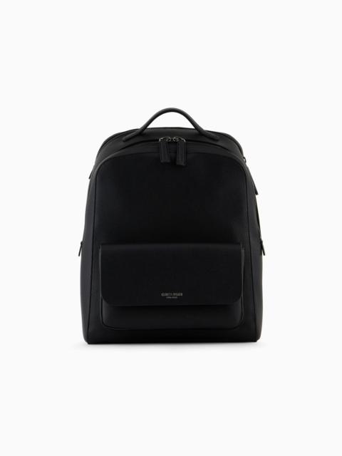 Round leather backpack