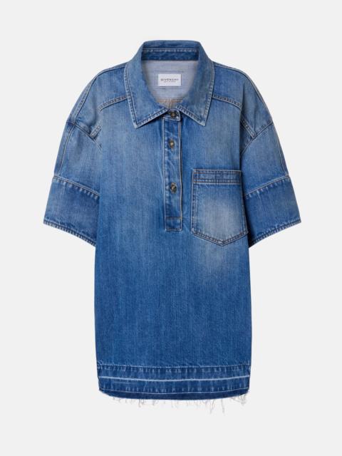 Oversized polo denim minidress