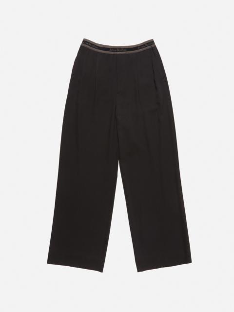 Logo tape trousers - Black