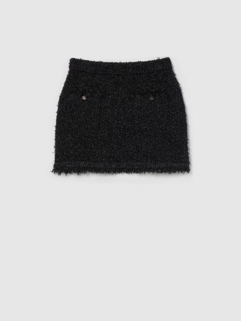 Lamé and viscose mini skirt