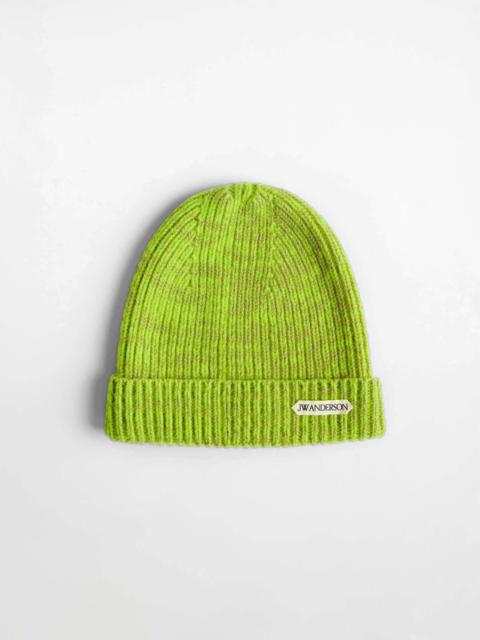 MOULINE BEANIE HAT IN NEON YELLOW