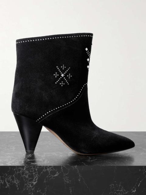 Loline studded suede ankle boots Black