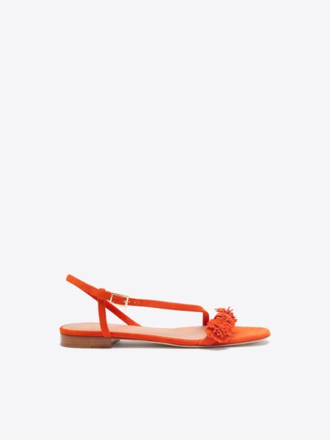 Serra Orange Suede Flat Sandals