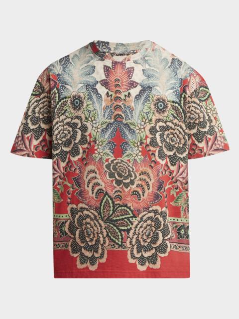 Men's Abstract Floral Crewneck T-Shirt