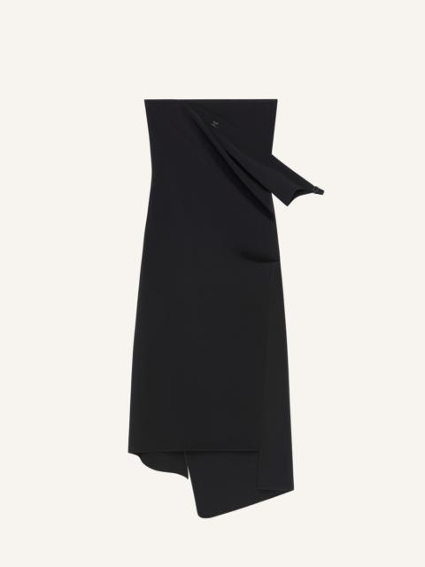 DRAPED CRÊPE BUSTIER DRESS