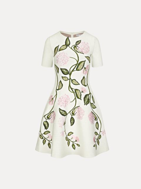 PORCELAIN FLOWER JACQUARD DRESS