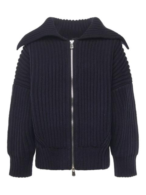 zip-up cardigan