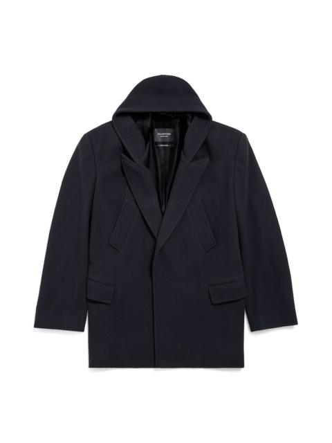 Men's Hooded Short Coat in Dark Navy