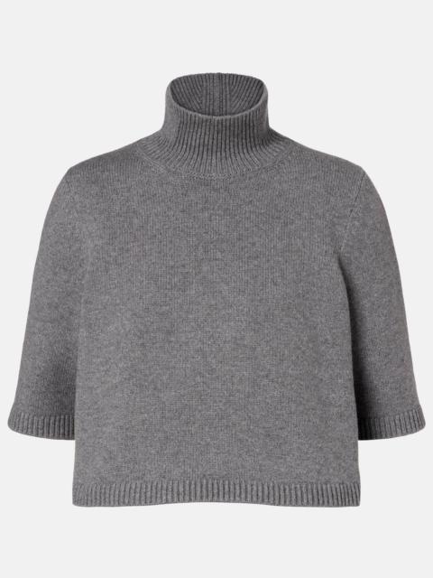 Cropped cashmere-blend turtleneck top