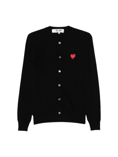 Rhinestone Heart Round-Neck Cardigan Unisex