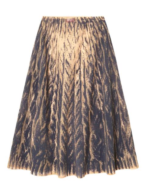 printed tulle midi skirt