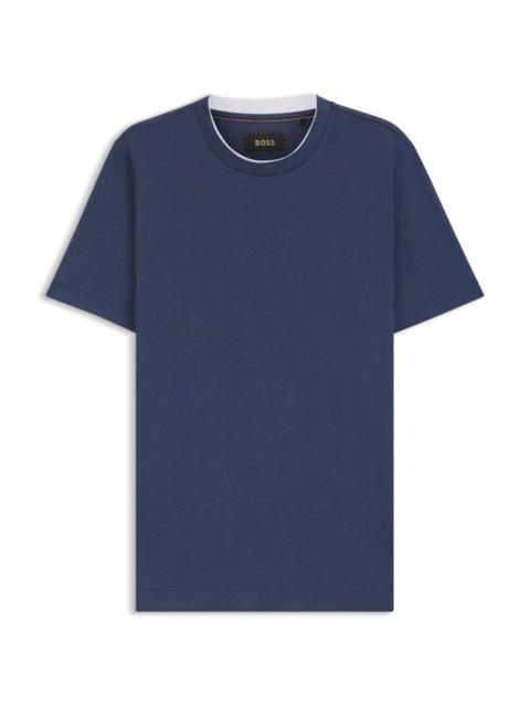 COTTON-SILK T-SHIRT WITH DOUBLE COLLAR