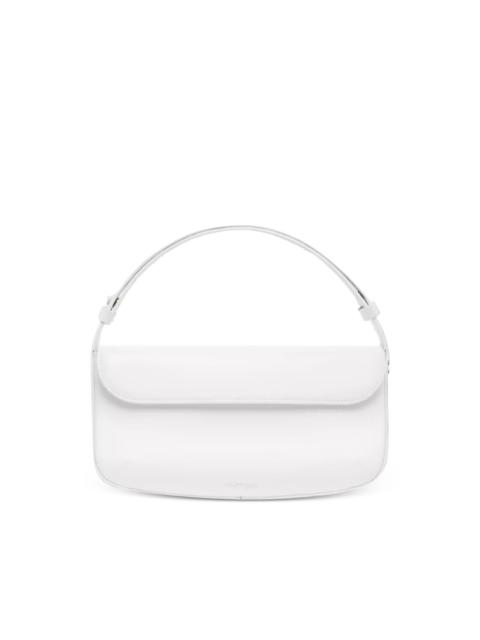 curved-flap shoulder bag